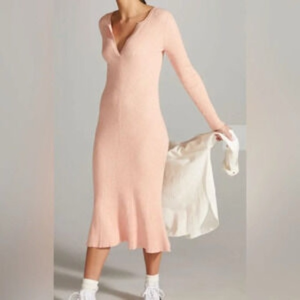 Anthropologie Daily Practice ribbed midi dress Large EUC